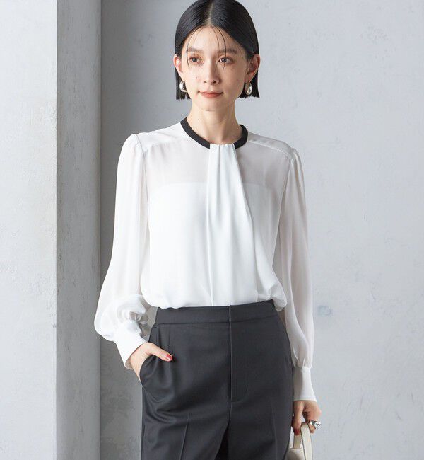 SHIPS for women「troisiemeCHACO:〈洗濯機可能〉ロング タイ ブラウス（セレモニー対応可）」|シャツ・ブラウス|