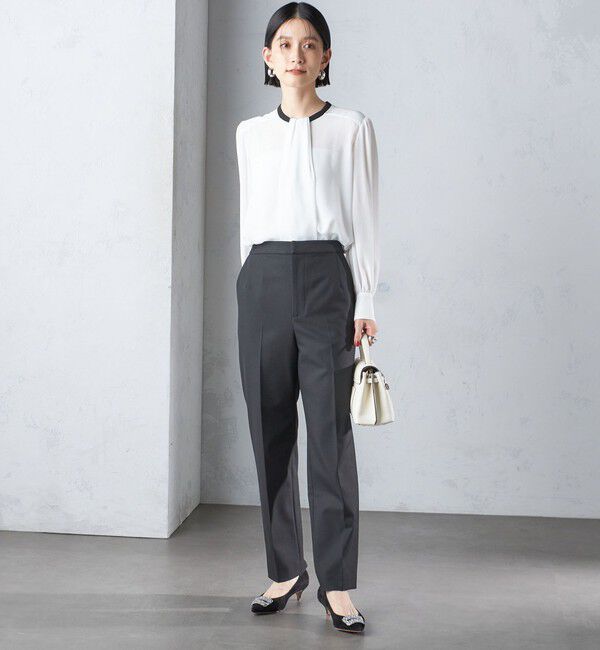 SHIPS for women「troisiemeCHACO:〈洗濯機可能〉ロング タイ ブラウス（セレモニー対応可）」|シャツ・ブラウス|