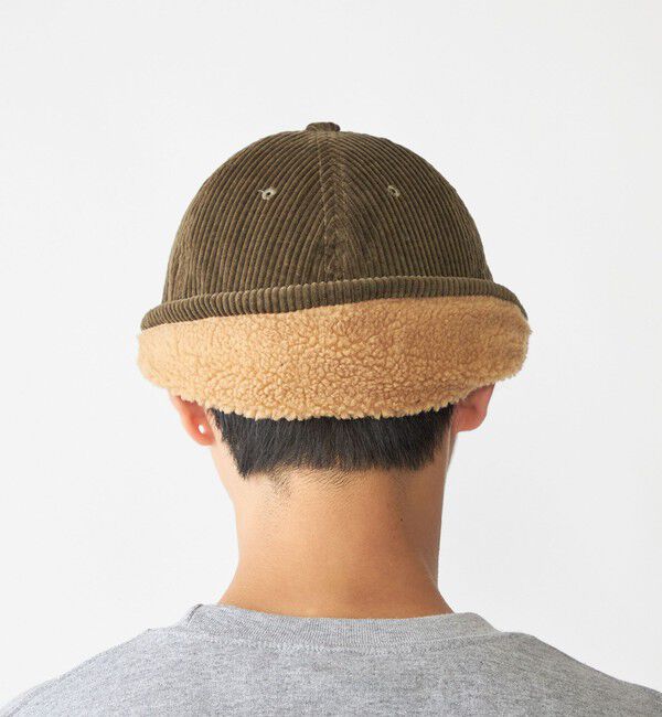 SHIPS「【WEB限定】SHIPS: ワンポイント ロゴ 刺繍 コーデュロイ ボア オーバーフィット キャップ」|キャップ・キャスケット|