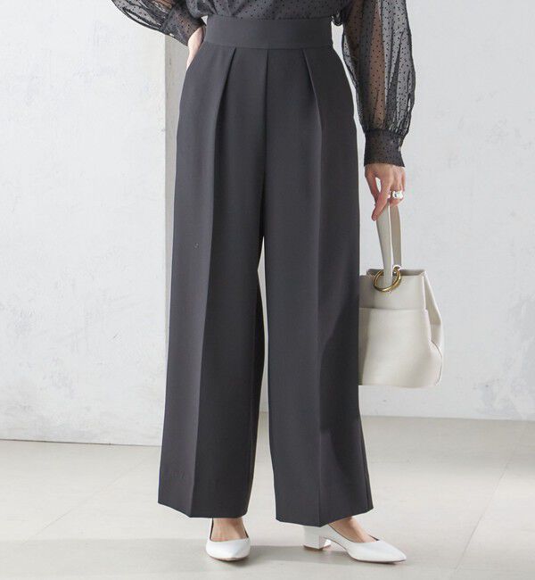 SHIPS for women「troisiemeCHACO:ワイド パンツ（セレモニー対応可）」|スラックス|