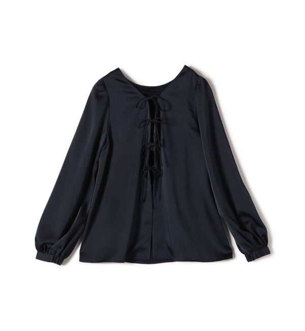 SHIPS for women「【SHIPS別注】troisiemeCHACO:〈手洗い可能〉サテン リボン ブラウス（セレモニー対応可）」|シャツ・ブラウス|