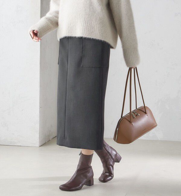 SHIPS for women「〈手洗い可能〉ウールライク ポケット タイト スカート」|スカート|ダークグレー