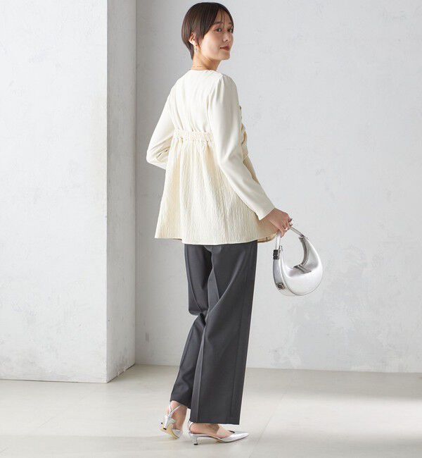 SHIPS for women「〈手洗い可能〉ジャカード ドッキング ビッグ リボン ブラウス」|シャツ・ブラウス|