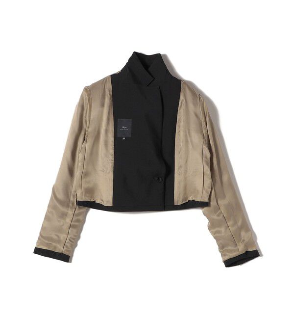 SHIPS for women「SHIPS Primary Navy Label: モヘヤ ポプリン クロップド ジャケット」|テーラードジャケット|