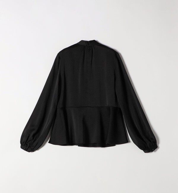 quaranciel「quaranciel:〈洗濯機可能〉ボウタイ リボン付 スタンドカラー ペプラム ブラウス」|シャツ・ブラウス|