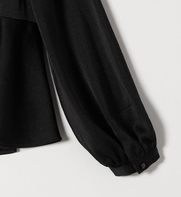 quaranciel「quaranciel:〈洗濯機可能〉ボウタイ リボン付 スタンドカラー ペプラム ブラウス」|シャツ・ブラウス|