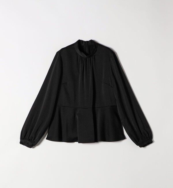 quaranciel「quaranciel:〈洗濯機可能〉ボウタイ リボン付 スタンドカラー ペプラム ブラウス」|シャツ・ブラウス|