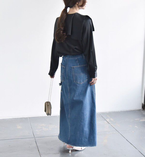 quaranciel「quaranciel:〈洗濯機可能〉ケープデザイン スキッパー ブラウス」|シャツ・ブラウス|