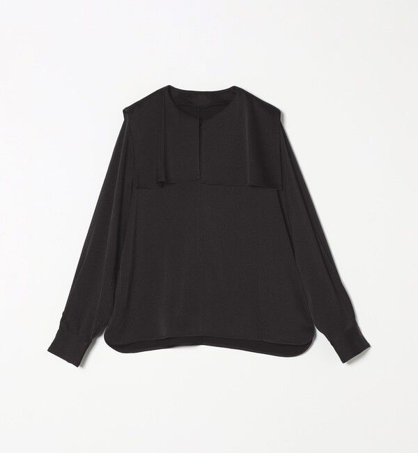 quaranciel「quaranciel:〈洗濯機可能〉ケープデザイン スキッパー ブラウス」|シャツ・ブラウス|