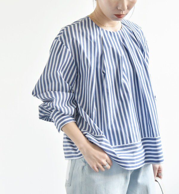 quaranciel「quaranciel:〈洗濯機可能〉REPREVE タック フレア シャツ ブラウス」|シャツ・ブラウス|