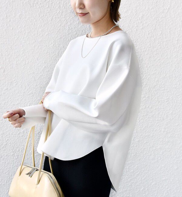 SHIPS for women「〈洗濯機可能〉ダンボール ラウンドヘム プルオーバー」|スウェット・ジャージ|