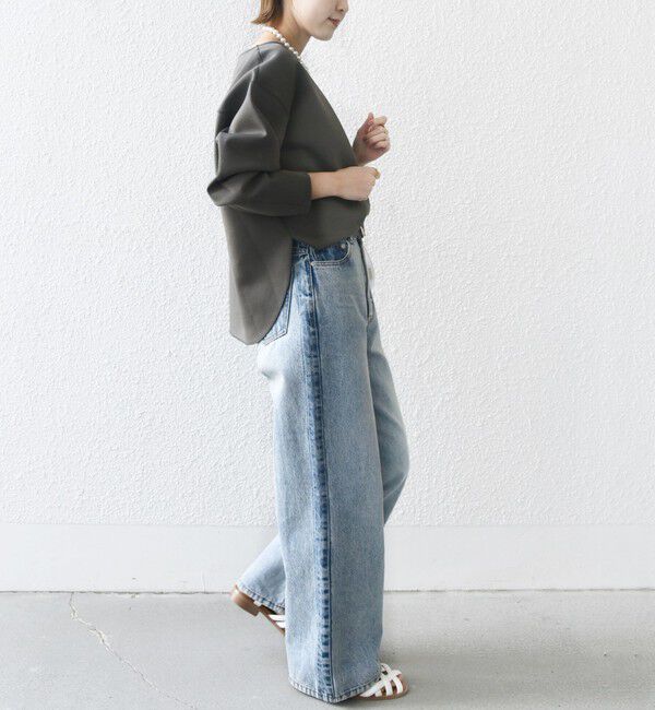 SHIPS for women「〈洗濯機可能〉ダンボール ラウンドヘム プルオーバー」|スウェット・ジャージ|