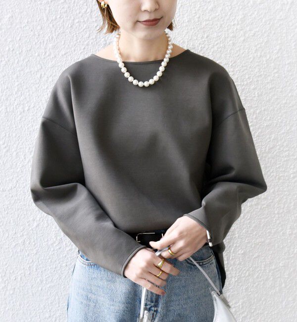 SHIPS for women「〈洗濯機可能〉ダンボール ラウンドヘム プルオーバー」|スウェット・ジャージ|