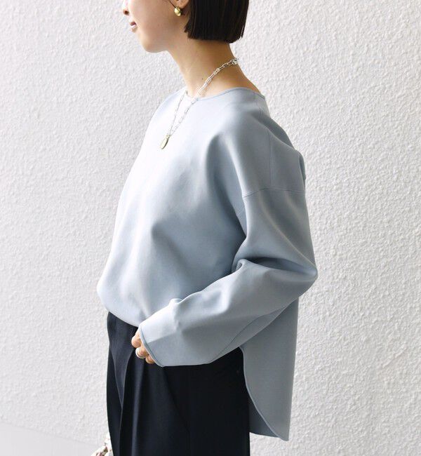 SHIPS for women「〈洗濯機可能〉ダンボール ラウンドヘム プルオーバー」|スウェット・ジャージ|