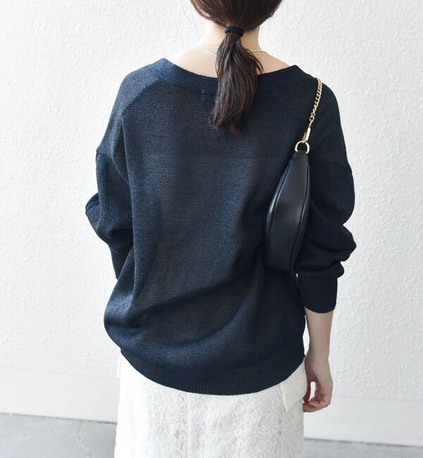 SHIPS any「SHIPS any:〈手洗い可能〉バルキー シアー Vネック ニット カーディガン」|カーディガン|