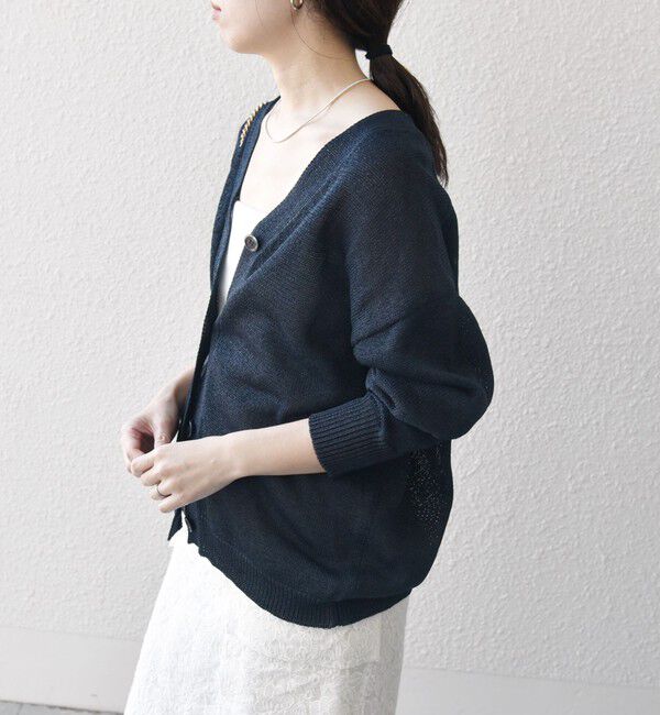 SHIPS any「SHIPS any:〈手洗い可能〉バルキー シアー Vネック ニット カーディガン」|カーディガン|