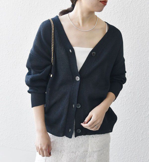 SHIPS any「SHIPS any:〈手洗い可能〉バルキー シアー Vネック ニット カーディガン」|カーディガン|