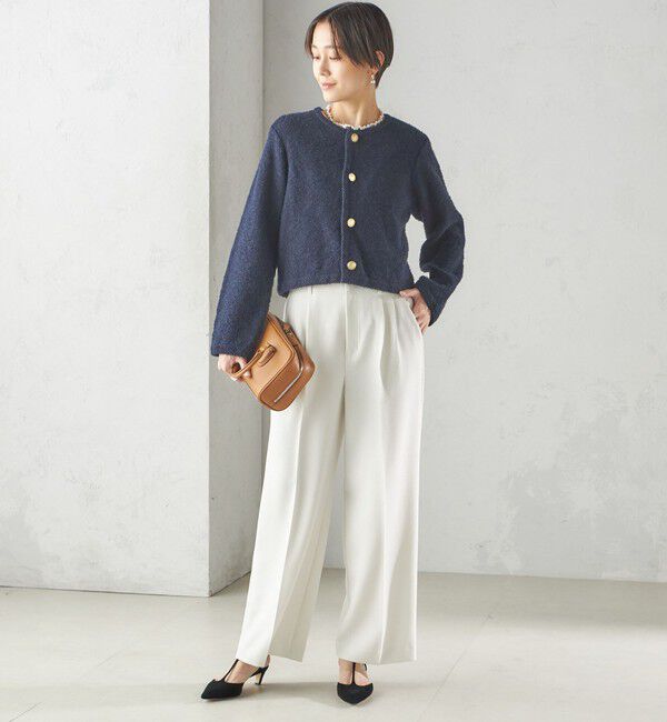 SHIPS for women「〈手洗い可能〉ミックス ツイード ショート ジャケット」|カーディガン|