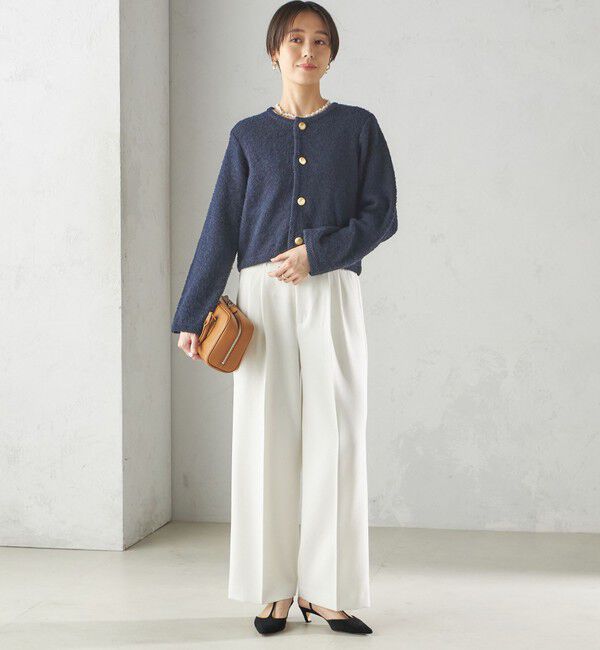 SHIPS for women「〈手洗い可能〉ミックス ツイード ショート ジャケット」|カーディガン|