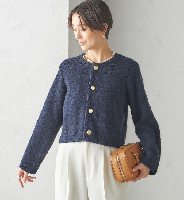 SHIPS for women「〈手洗い可能〉ミックス ツイード ショート ジャケット」|カーディガン|