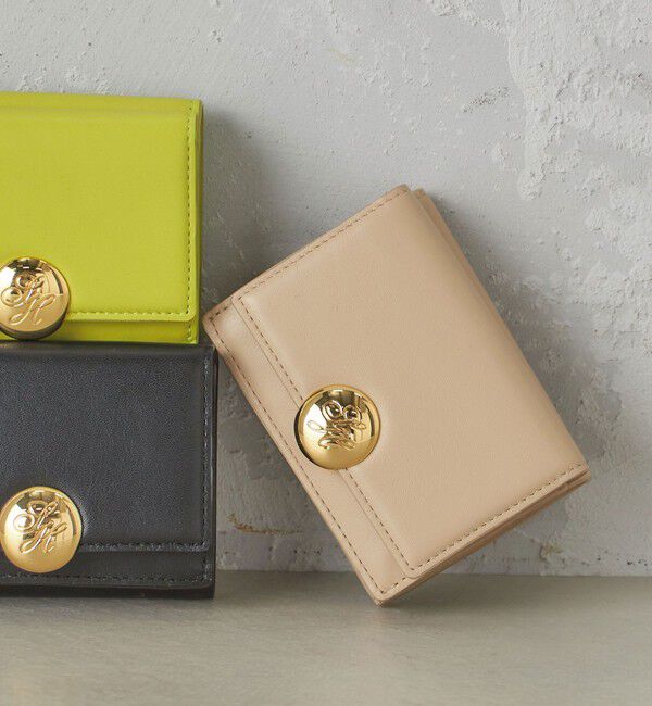 SHIPS for women「イタリアンレザー ゴールドパーツ 三つ折り 財布」|財布|ベージュ