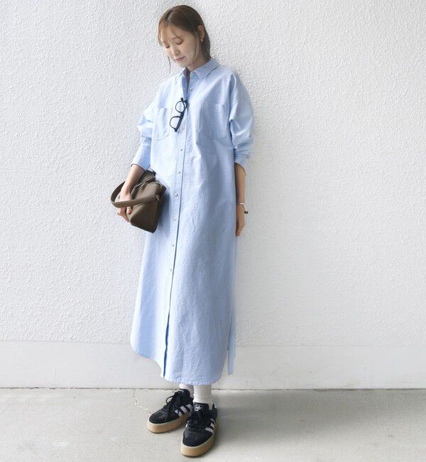 SHIPS for women「〈洗濯機可能〉ワンポイント 刺繍 シャツ ワンピース」|ワンピース|