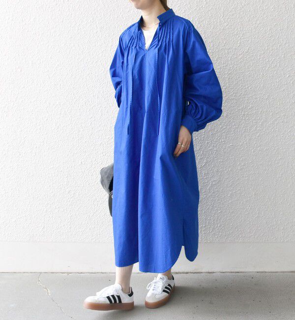 SHIPS any「SHIPS any:〈洗濯機可能〉オックス ピンタック スタンドカラー シャツ ワンピース」|ワンピース|