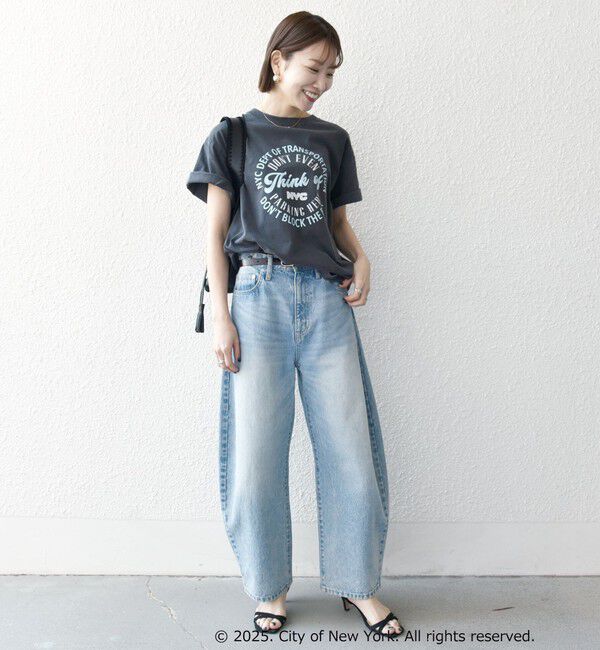 SHIPS any「GOOD ROCK SPEED:〈洗濯機可能〉NYC ラウンド ロゴ プリント TEE」|Tシャツ・カットソー|