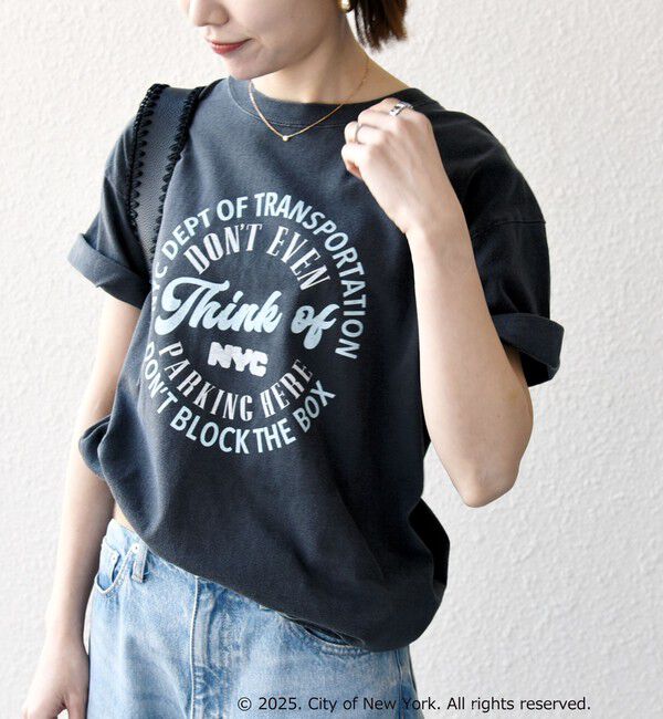 SHIPS any「GOOD ROCK SPEED:〈洗濯機可能〉NYC ラウンド ロゴ プリント TEE」|Tシャツ・カットソー|