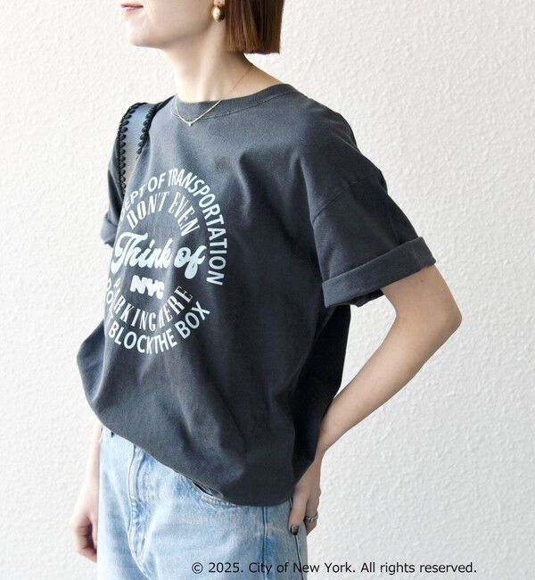 SHIPS any「GOOD ROCK SPEED:〈洗濯機可能〉NYC ラウンド ロゴ プリント TEE」|Tシャツ・カットソー|