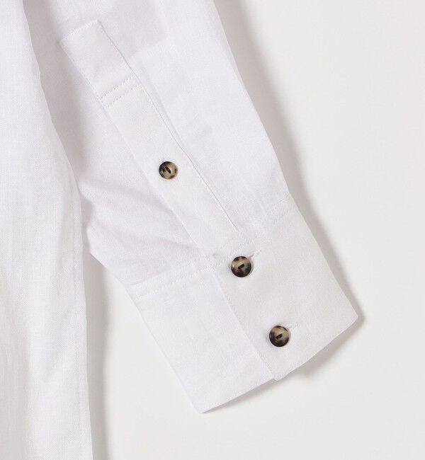 quaranciel「quaranciel:〈洗濯機可能〉リネン ミックス フロントギャザー スキッパー シャツ」|シャツ・ブラウス|