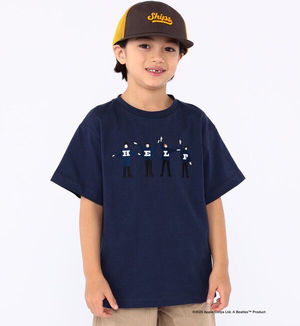 SHIPS KIDS「SHIPS KIDS:100～130cm /【THE BEATLES（ザ・ビートルズ）】半袖 TEE」|Tシャツ・カットソー|ネイビー
