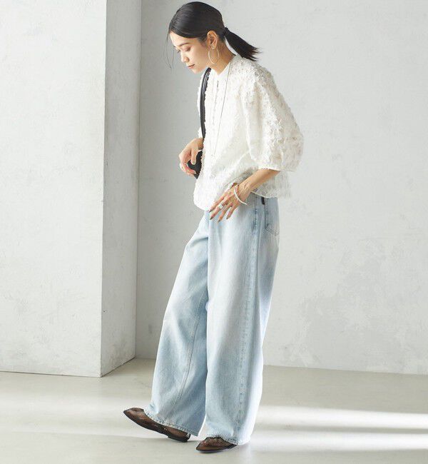 SHIPS for women「〈手洗い可能〉幾何柄 カット ジャカード ブラウス」|シャツ・ブラウス|