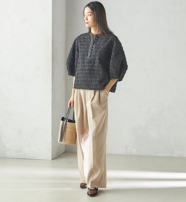 SHIPS for women「〈手洗い可能〉幾何柄 カット ジャカード ブラウス」|シャツ・ブラウス|