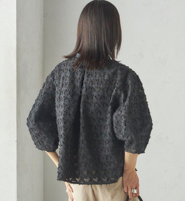 SHIPS for women「〈手洗い可能〉幾何柄 カット ジャカード ブラウス」|シャツ・ブラウス|