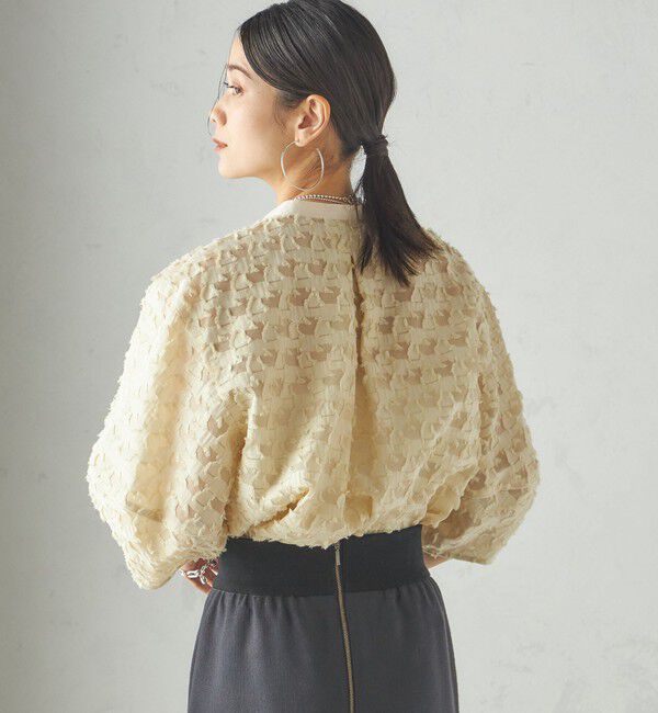 SHIPS for women「〈手洗い可能〉幾何柄 カット ジャカード ブラウス」|シャツ・ブラウス|