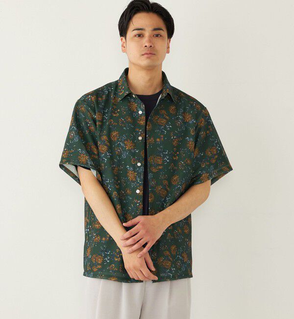 SHIPS Colors 「SHIPS Colors:〈洗濯機可能〉メッシュ 総柄 プリント シャツ」|シャツ・ブラウス|