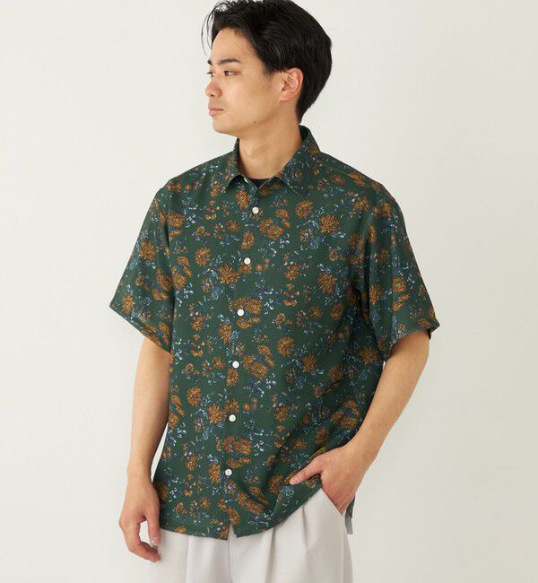 SHIPS Colors 「SHIPS Colors:〈洗濯機可能〉メッシュ 総柄 プリント シャツ」|シャツ・ブラウス|