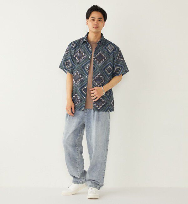 SHIPS Colors 「SHIPS Colors:〈洗濯機可能〉メッシュ 総柄 プリント シャツ」|シャツ・ブラウス|