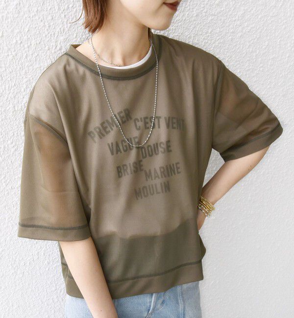 SHIPS for women「〈手洗い可能〉シアー トリコット ショート スリーブ プルオーバー」|Tシャツ・カットソー|