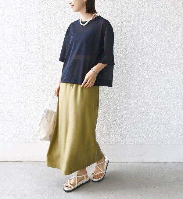 SHIPS for women「〈手洗い可能〉シアー トリコット ショート スリーブ プルオーバー」|Tシャツ・カットソー|