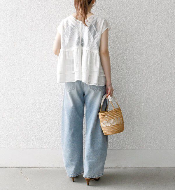 SHIPS any「SHIPS any:〈洗濯機可能〉シアー チェック ティアード ペプラム 2WAY ブラウス」|シャツ・ブラウス|