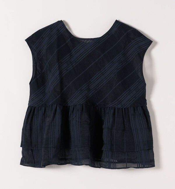 SHIPS any「SHIPS any:〈洗濯機可能〉シアー チェック ティアード ペプラム 2WAY ブラウス」|シャツ・ブラウス|