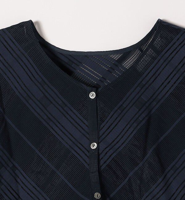 SHIPS any「SHIPS any:〈洗濯機可能〉シアー チェック ティアード ペプラム 2WAY ブラウス」|シャツ・ブラウス|