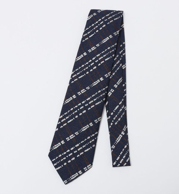 SHIPS「FRANCOBASSI: ジャカード フェード チェック ネクタイ」|ネクタイ・蝶ネクタイ|ネイビー