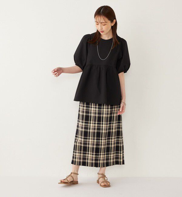 SHIPS Colors 「SHIPS Colors:〈接触冷感・洗濯機可能〉サッカー ランタンスリーブ ブラウス」|シャツ・ブラウス|