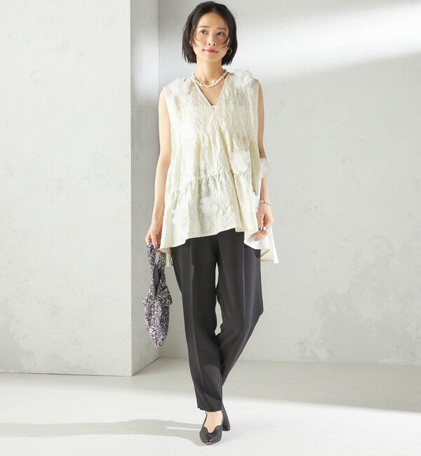 SHIPS for women「TORRAZZO DONNA:〈手洗い可能〉フラワー ティアード ブラウス」|シャツ・ブラウス|