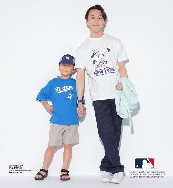 SHIPS KIDS「SHIPS KIDS:100～125cm / PEANUTS&times;MLB プリント Tシャツ」|Tシャツ・カットソー|