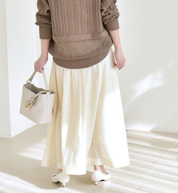 quaranciel「《予約》quaranciel:〈洗濯機可能〉ナイロン ステッチ タック フレア スカート」|スカート|