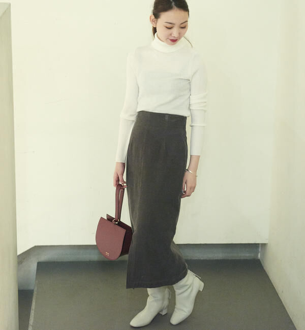 GALERIE VIE「コットンコーデュロイ Iラインスカート」|タイト|